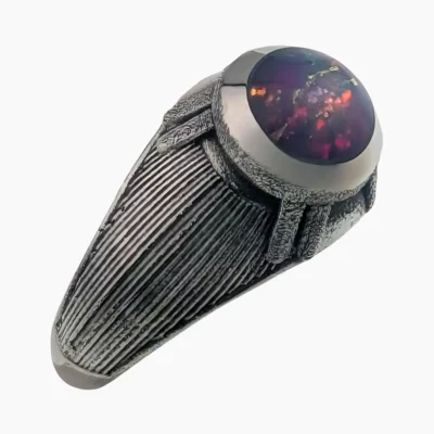 Ring featuring an Ethiopian 1.88-carat opal measuring 7mm set in sterling silver.