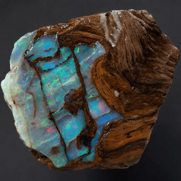 Virgin Valley opal specimen with vivid play-of-color