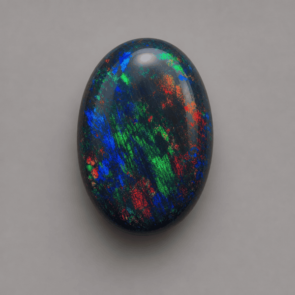 Black opal with a dark body and vivid play-of-color