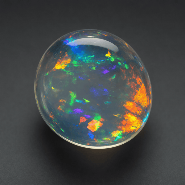 Crystal opal, transparent with color floating inside