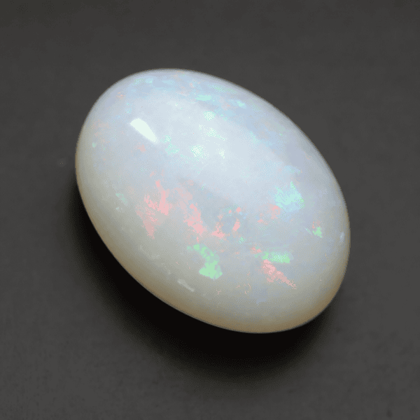 White opal with a pale milky body and soft pastel color
